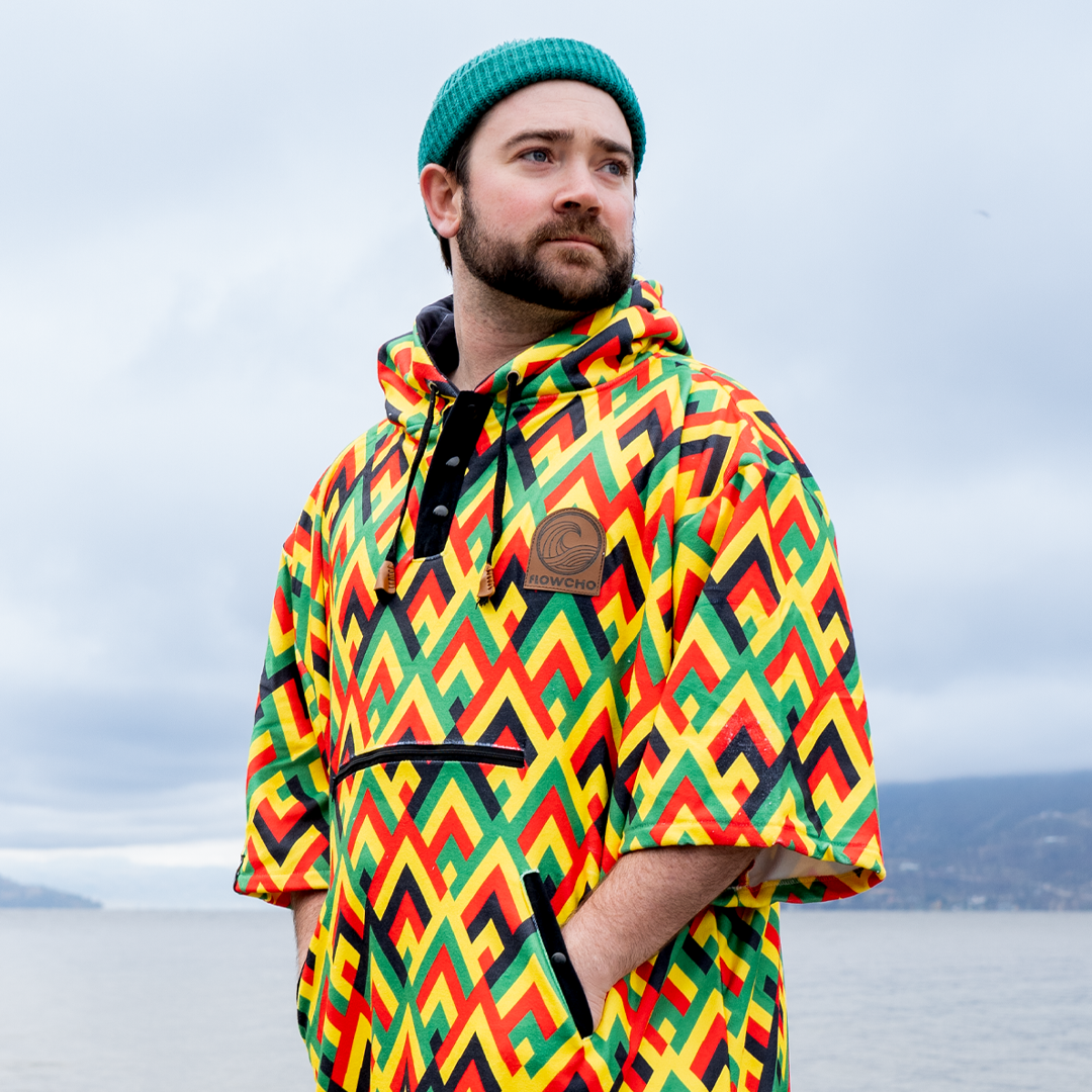 Model in Flowcho Poncho Portrait Photo